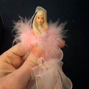 Barbie Pink and White Ceramic Ornament